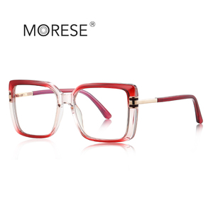 แว่นตา MORESE 2270 สำหรับผู้หญิง เลนส์กรองแสงสีฟ้า ทรงสี่เหลี่ยมใหญ่ กรอบ TR90 สีดำใส สำหรับอ่านหนังสือและใช้งานคอมพิวเตอร์ - Product Image 4