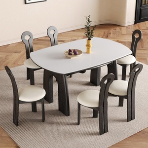 Ancient Coin <b>Dining</b> <b>Table</b> <b>Round</b> Extendable <b>Solid</b> <b>Wood</b> Modern Minimalist Design For Home <b>Dining</b> Room - Product Image 3