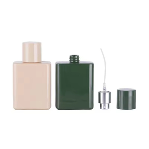 Portable 50ml <b>Flat</b> Shape Glass Perfume Bottle with <b>Screw</b>-Cap Pump Sprayer Empty Press Bottles - Product Image 1