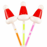 Bonbons durs aromatisés aux fruits en forme de chapeau de Père Noël, lumineux et scintillants pour Noël, idéal pour les fêtes nocturnes, cadeau de vacances pour enfants