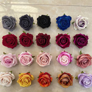 IFG Florist Cabezas de flores artificiales Cabeza de rosa de terciopelo artificial para arreglos de boda - Product Image 2