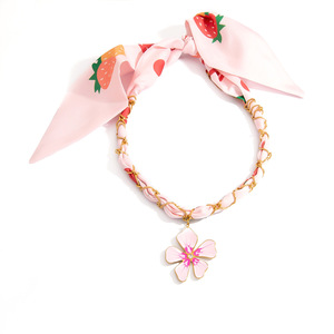 Floral Pendant Necklace Stainless Steel 18K Gold Clavicle Chain <b>Sweet</b> Strawberry Design Women's Jewelry - Product Image 5