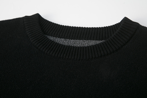 Fabricant de pulls en tricot lâche à col rond 100 % coton pour hommes, style streetwear, motif étoile, épaules tombantes, personnalisés OEM/ODM - Product Image 4