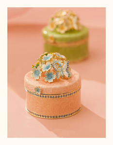 Regalos de alta calidad personalizados de fábrica, adornos de mano esmaltados pintados a mano, joyería, pendientes, collar, joyero redondo de flores de metal - Product Image 2