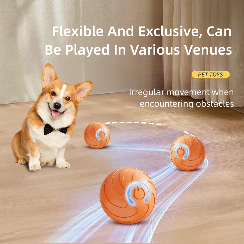 Bouncing Dog Toy Ball with Random Jump - Chew Resistant Interactive Puppy Ball for Fetch Training Indoor Outdoor Play