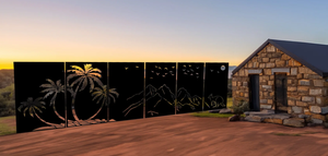 Corten Steel Garden Privacy <b>Screen</b> Art Deco Design Laser Cut <b>Metal</b> <b>Screen</b> <b>Panels</b> - Product Image 1