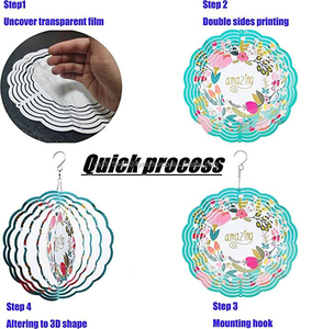 Spinner de Viento Metálico 3D para Sublimación, Spinner de Viento de Aluminio de Doble Cara para Sublimación, Cinético Impulsado por el Viento para Prensa de Calor - Product Image 5