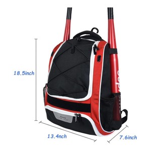 Sac à dos de sport unisexe multifonctionnel en polyester imperméable, sac de baseball avec compartiment à chaussures indépendant - Product Image 2