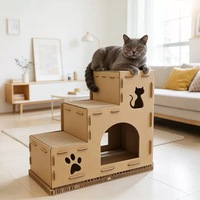 Lit pour chat à 2/3 niveaux, griffoir, maison, villa, boîte en carton ondulé