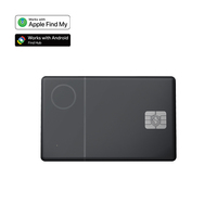 Traceur de Portefeuille pour Cartes de Crédit PRO Sans Fil Rechargeable IP68 Ultra-Mince (0,07 po) Localisateur d'Objets pour Portefeuille et Bagages Double Système iOS et Android