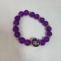 Or violet Omegaa Phi Beta Alpha Phi Delta Sigma Psi Hommes Grec Fraternité Bracelet Élastique Jade Pierre Naturelle Perles Bracelets