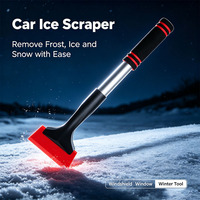 Pelle à neige durable pour voiture avec poignée ergonomique en mousse, grattoir à glace à manche droit en acier inoxydable, outil de nettoyage de vitres automobiles pour l'hiver
