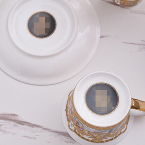 Juego de Té de Porcelana Grande de Estilo Antiguo Europeo, Jarra de Leche Única con Taza y Platillo, Vajilla de Cerámica para Bodas - Product Image 5