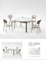 Table à manger ronde extensible moderne avec plateau en marbre pour la maison, les appartements et les hôtels
