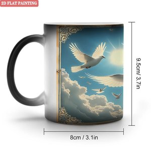 Frosted <b>Ceramic</b> Mug 11oz Color Changing Magic <b>Cup</b> With Dove Sky Art Design - Product Image 1