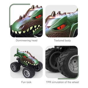 Camion dinosaure télécommandé JJRC 2.4G pour enfants, voiture télécommandée Jurassic avec chargeur et câble USB, jouets de simulation de dinosaures - Product Image 4