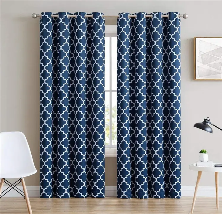 Hot Sale Modern Style Good Quality Print Blackout Luxury Textiles Ready Made Bedroom Living Room Curtain