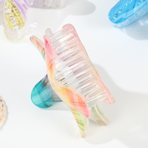 กิ๊บติดผมรูปปลาดาวอะซิเตทสีสันสดใส 9 ซม. สำหรับผู้หญิง น่ารัก สไตล์ชายหาด ใช้ได้ทุกวัน - Product Image 3