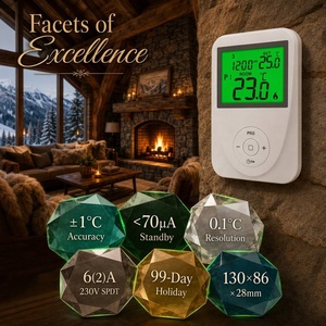 Termostato Digital Programable OEM SPDT para Calefacción y Refrigeración, Precisión <span class=keywords><strong>de</strong></span> 0.1°C, Pantalla LCD, 6 Periodos, Temporizador <span class=keywords><strong>de</strong></span> 7 Días para Sistema <span class=keywords><strong>de</strong></span> Caldera - Product Image 4