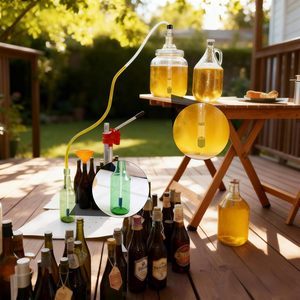 <span class=keywords><strong>Sifone</strong></span> Automatico 45cm/35cm 3/8\" con Tubo Giallo e Morsetto per Imbottigliamento Fermentazione Sifonatura Mead Kit per Produzione Artigianale di Birra Casalinga - Product Image 4