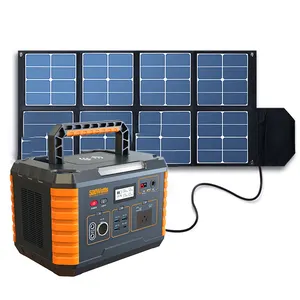 Estación de energía portátil para exteriores, generador Solar de respaldo de emergencia para acampada, 500W, 1000W, 1280Wh
