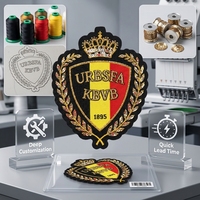 Badge personnalisé 3D tissé à sequins pour uniforme de football, patch pour logo de club sportif, maillot, chapeau, étiquette brodée, badges thermocollants