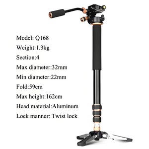 Đa năng hợp kim nhôm <span class=keywords><strong>Monopod</strong></span> với có thể tháo rời chân và chất lỏng đầu hỗ trợ DSLR, hành động cam, và điện thoại cho ngoài trời/du lịch - Product Image 3