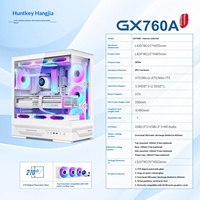 Hantek GX760A Tianxuanren Mid-Tower Desktop Computer Case ATX Water-Cooled Side-Transparent Panoramic View Brand New No Front