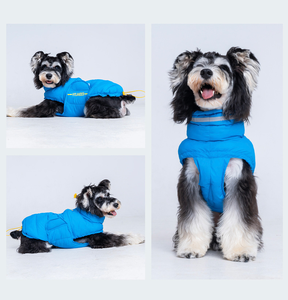 Rompi empuk katun anjing tahan angin tahan air nyaman mantel musim dingin jaket poliester pola polos untuk cuaca dingin anjing kucing - Product Image 6