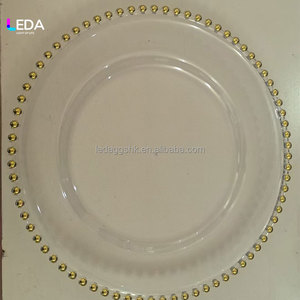LEDA Wholesale Gold Rim Charger <b>Plates</b> With Beaded Rim 13 Inch <b>Plastic</b> Acrylic Round <b>Dinner</b> <b>Plate</b> Chargers Decorative <b>Plates</b> - Product Image 4