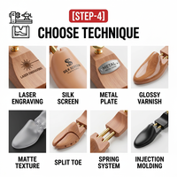 Chaussure en bois de cèdre réglable dernière chaussure en cuir solide avec surface peinte civière de chaussure en bois pour une protection efficace