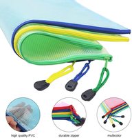 Dossiers à fermeture éclair en plastique PVC Mesh Zipper Bag Couleur disponible Peut choisir Feuille Protecteur Document Bag