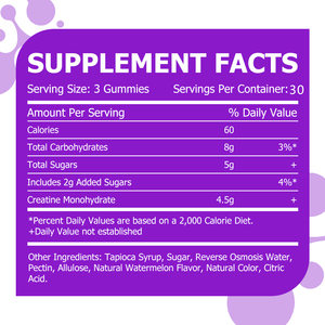 Gomitas de Creatina Monohidrato Directamente de Fábrica, Desarrollan Músculo Magro, Mejoran la Recuperación, Aumentan la Energía, Mejoran la Cognición - Product Image 2