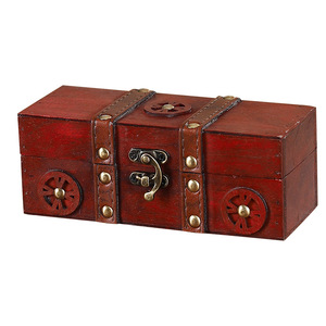 Mystic Arts Vintage Wooden Jewelry <b>Box</b> With Lock <b>Red</b> Decorative Storage <b>Box</b> For Desk Use - Product Image 4