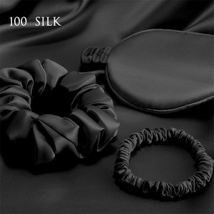 6A Set da viaggio in seta color avorio rosa blu Navy color blu Champagne <span class=keywords><strong>grigio</strong></span> 100% <span class=keywords><strong>federa</strong></span> in seta con maschera per dormire in seta elastici per capelli - Product Image 3