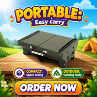 Barbecue portable pliable en acier inoxydable pour camping, four à charbon de bois, outil de cuisson, réchaud de pique-nique fabriqué en Chine