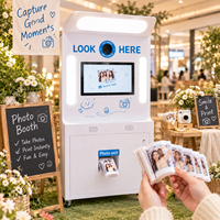 Borne photo libre-service sans personnel avec impression instantanée et fonction flipbook, kiosque à monnayeur pour centre commercial