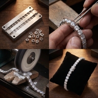 Bracciale Tennis in Moissanite Argento 925, Catena Tennis in Moissanite, Bracciale GRA VVS D Colorato, Catena in Argento 925