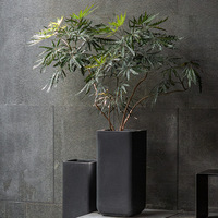 Pots à fleurs carrés minimalistes en ciment, jardinières hautes 27x27x55cm 33x33x68cm, décoration écologique pour la maison et les hôtels
