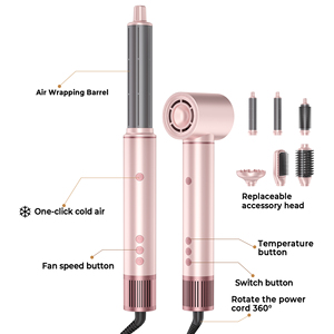 High Speed 7 in 1 <strong>Hair</strong> Styler Set Ionic <strong>Hair</strong> Dryer <strong>Professional</strong> <strong>Hair</strong> Curler <strong>Straightener</strong> Wrap Curling Irons Hot Air Brush Comb - Product Image 4