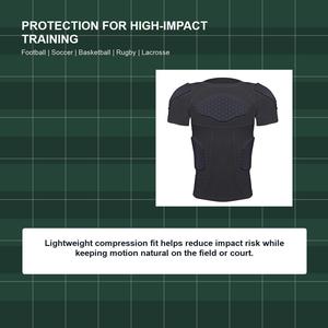 Maillot <span class=keywords><strong>de</strong></span> protection <span class=keywords><strong>de</strong></span> football pour adulte avec rembourrage EVA et silicone antidérapant pour sports <span class=keywords><strong>de</strong></span> collision, protection corporelle compressive - Product Image 5