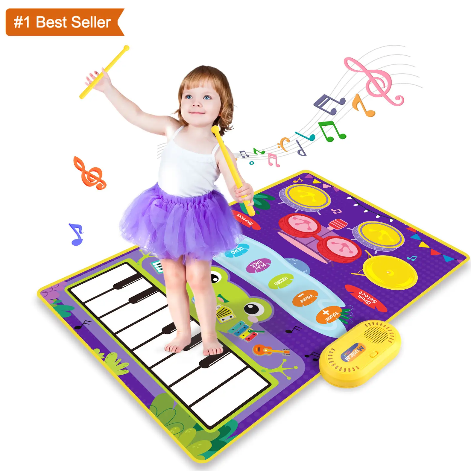 Jumon Educational Toys Children Drum Piano Musical Floor Blanket Cartoon 80*50cm Children Musical Play Mat