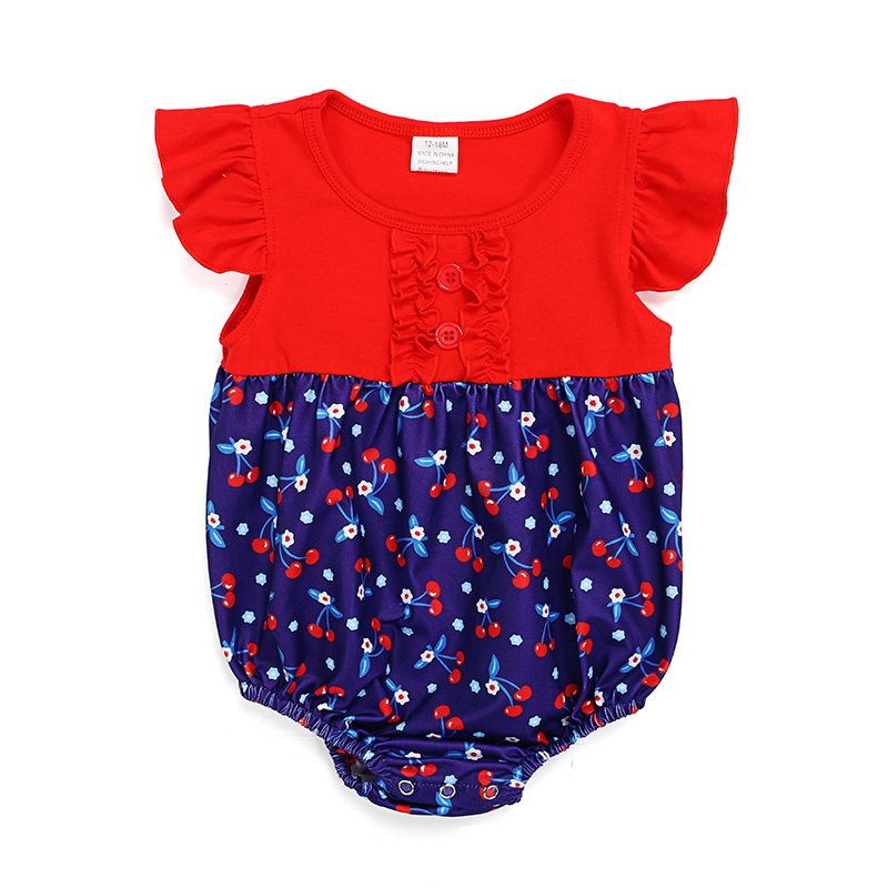 Хлопковое боди для малышей; Детская одежда из молочного шелка с рукавами-крылышками; Детский комбинезон с принтом