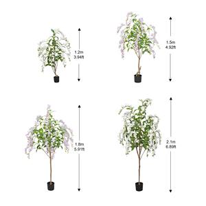 ต้นซากุระประดิษฐ์สีม่วง/ขาว ขนาด 1.2 เมตร สำหรับขายส่ง ทนแดด เหมาะสำหรับตกแต่งห้อง ระเบียง สำนักงาน โรงแรม งานแต่งงาน - Product Image 6