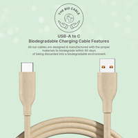 Cable USB Tipo C de Carga Rápida, Ecológico, Hecho con PLA, PHA, Paja de Trigo Reciclada, 100% Biodegradable, Trenzado, para Cámara, OEM ODM