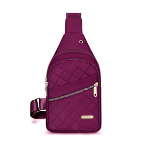 Bolso de pecho minimalista para mujer, resistente al agua, con patrón de diamantes morados, bandolera para uso diario - Product Image 3