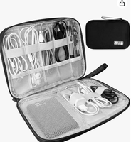Sac de rangement pour accessoires électroniques de voyage avec fermeture éclair en EVA et nylon