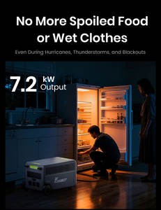 Fossibot F7200 LiFePO4 7200W 5222Wh拡張可能なソーラー発電機のバックアップRVキャンプ屋外ハウスポータブル発電所用 - Product Image 4