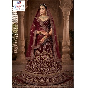 Fashion Bridal <b>Lehenga</b> for Women Wedding Party Ethnic Wear Stylish Modern Reversible Quick Dry All Seasons - Product Image 1