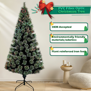 Sapin de Noël artificiel G&L de 2,1 m pré-éclairé à fibres optiques avec lumières LED à changement de couleur - Écologique et facile à assembler pour fêtes intérieures - Product Image 4
